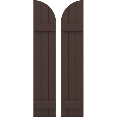 Ekena Millwork Americraft 3-Board (2 Batten) Wood Joined Board-n-Batten Shutters w/ Arch Top, ARW101BQ311X40TBH, PR ARW101BQ311X40TBH